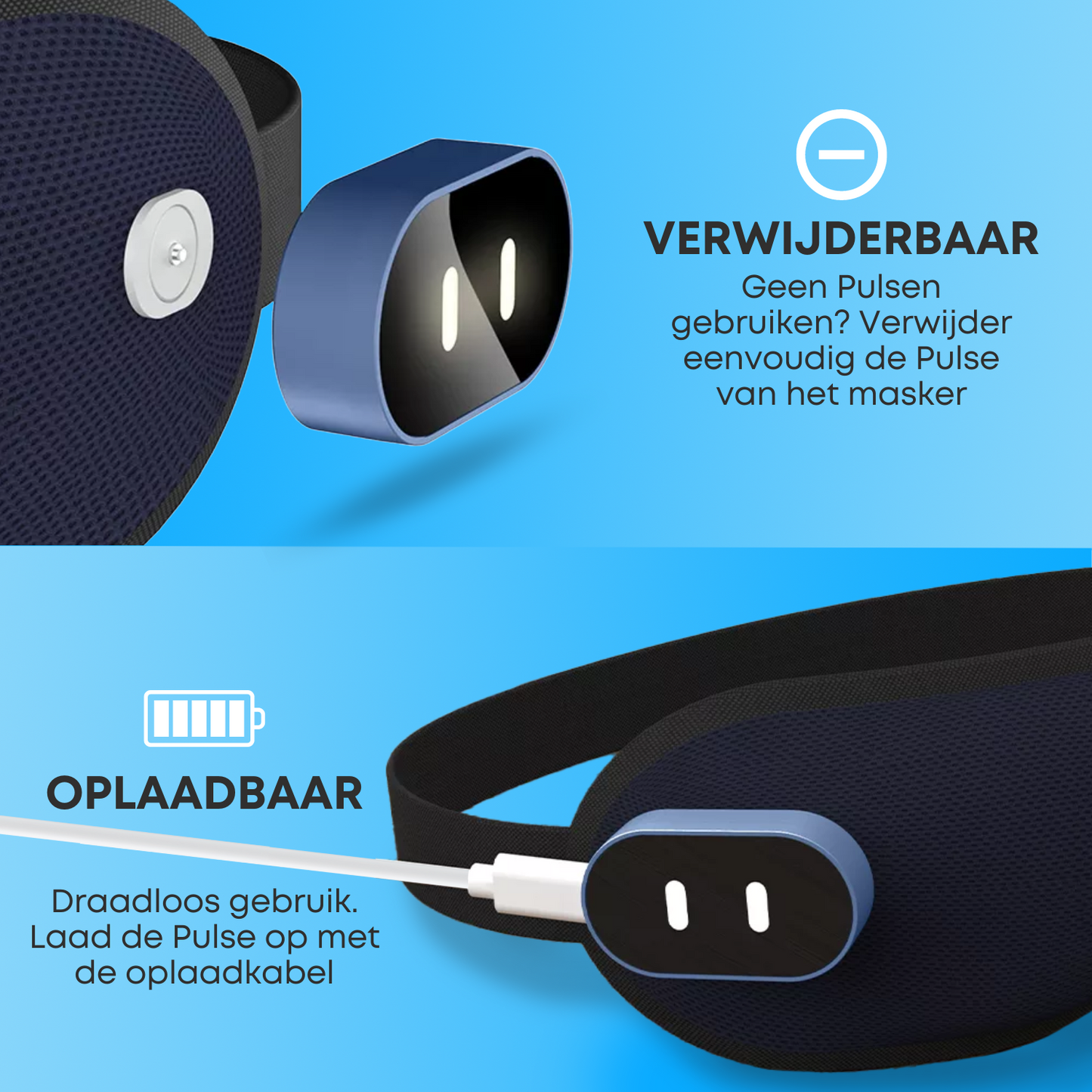 Boostiv Pulse Slaapmasker - Slaapmasker vrouwen - Pulse & verwarmend - Oogmasker slaap - Traagschuim slaapmasker